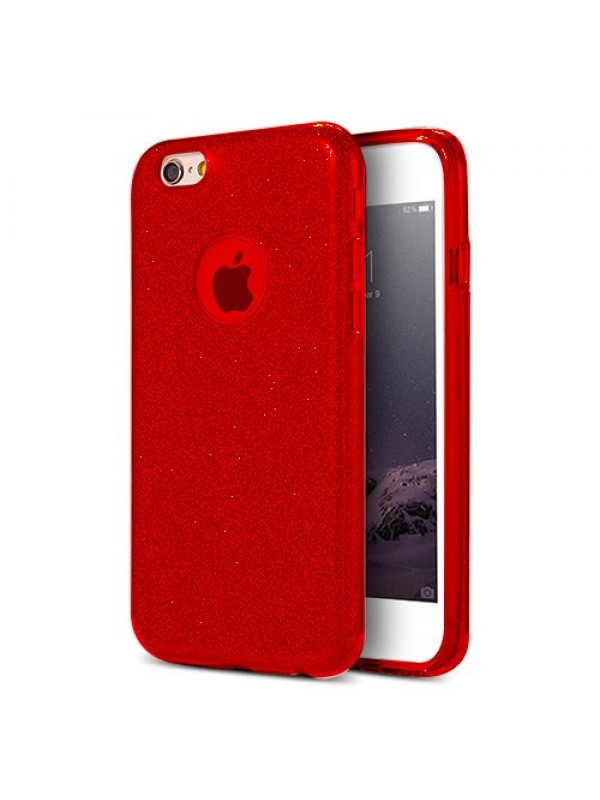 iPhone 7/8 3in1 Simli Silikon Arka Kapak Kırmızı…