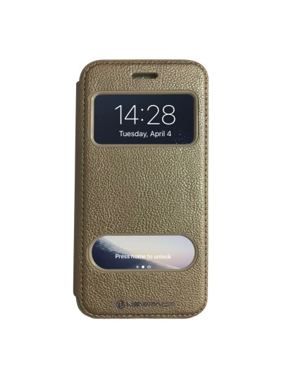 iPhone 7-8 Gizli Mıknatıslı Pencereli Magnum Kılıf Gold