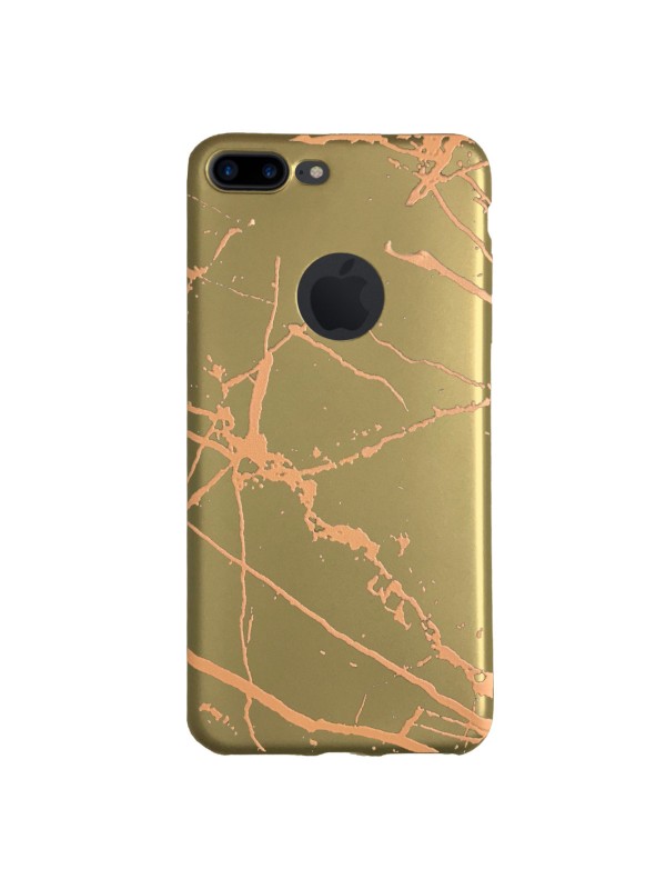 iPhone 7-8 Plus Fırça Desen Silikon Arka Kapak Gold…