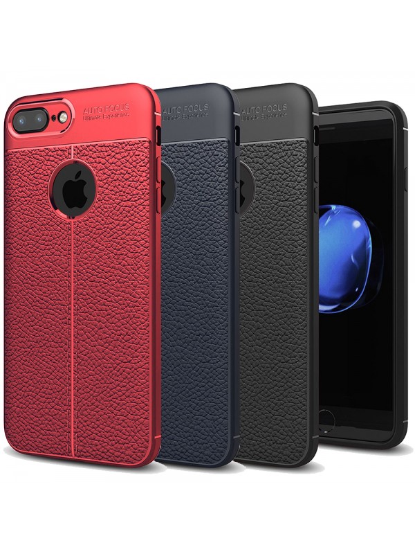 iPhone 7 Plus / 8 Plus Kılıf Focus Deri Desen Silikon Arka Kapak…