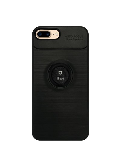 iPhone 7 Plus /8 Plus - New iFace Yüzük Tutuculu Arka Kapak Halka-Siyah