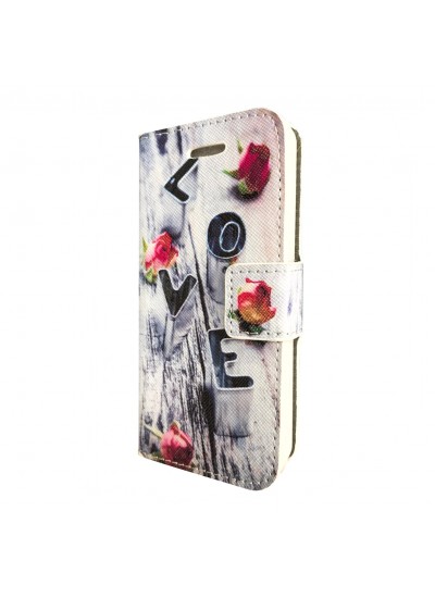 iPhone SE | 5S | 5 Desenli Cüzdanlı Ve Standlı Kılıf Love