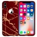 iPhone X/XS Fırça Desen Silikon Arka Kapak Kırmızı