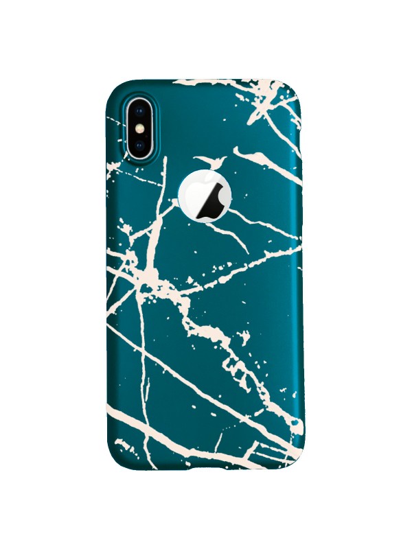 iPhone X/XS Fırça Desen Silikon Arka Kapak Mavi…