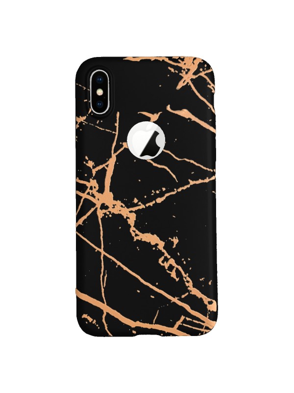 iPhone X/XS Fırça Desen Silikon Arka Kapak Siyah…