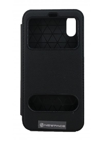 iPhone X/XS Gizli Mıknatıslı Pencereli Magnum Kılıf Siyah