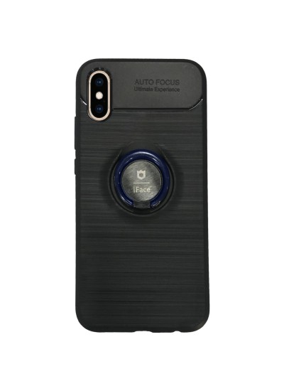 iPhone X / XS - New iFace Yüzük Tutuculu Arka Kapak Halka-Lacivert
