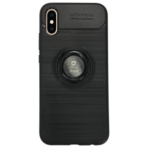 iPhone X / XS - New iFace Yüzük Tutuculu Arka Kapak Halka-Siyah