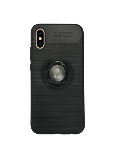 iPhone X / XS - New iFace Yüzük Tutuculu Arka Kapak Halka-Siyah
