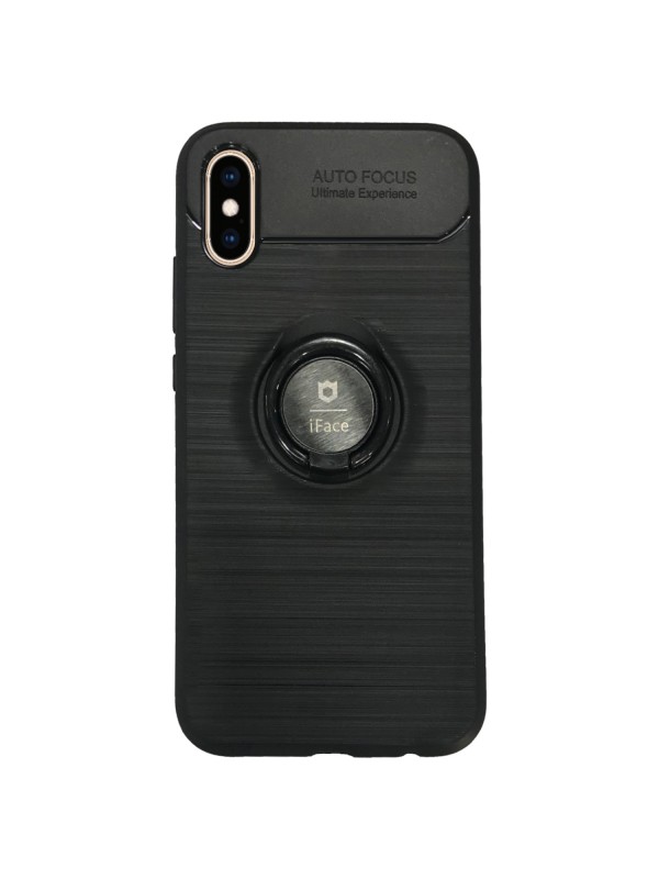 iPhone X / XS - New iFace Yüzük Tutuculu Arka Kapak Halka-Siyah…