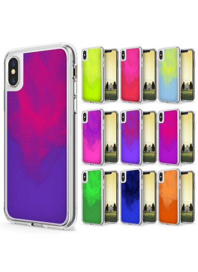 iPhone XS Max Kılıf Neon Likit Silikon Arka Kapak