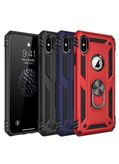 iPhone XS Max Kılıf Panzer Ring Tam Koruma Arka Kapak
