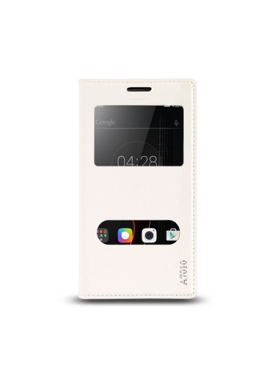 Lenovo A7010 Gizli Mıknatıslı Pencereli Magnum Kılıf Beyaz