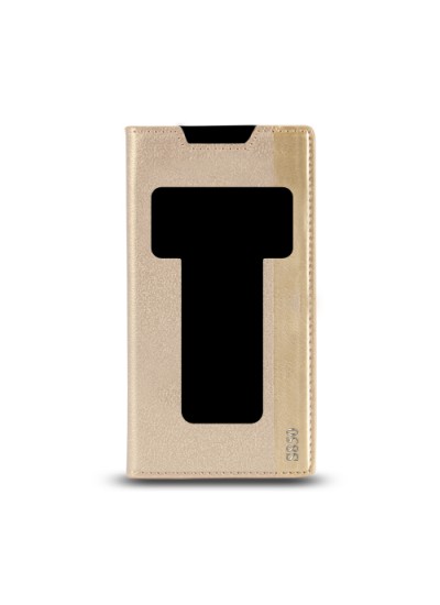 Lenovo S850 Gizli Mıknatıslı Pencereli Magnum Kılıf Gold