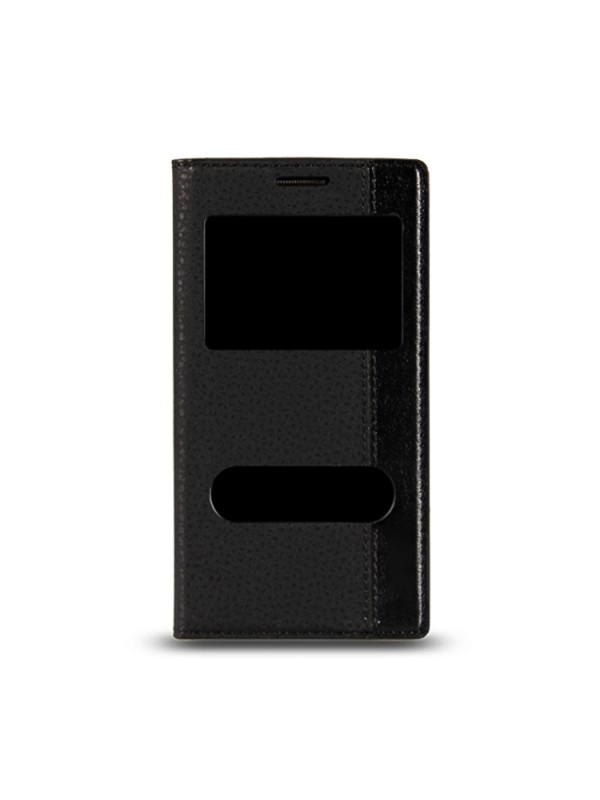 LG G2 Mini D610 Dkişli ve Gizli Mıknatslı Pencereli Magnum Kılıf Siya…