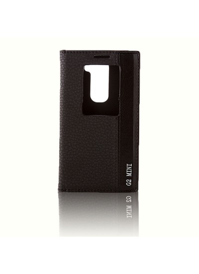 LG G2 Mini D610 Gizli Mıknatıslı Pencereli Premium Magnum Kılıf Siyah