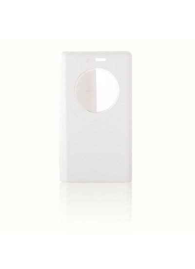 LG G3 BEAT (Mini) Dikişli Yan Kapaklı TPU Kılıf Beyaz