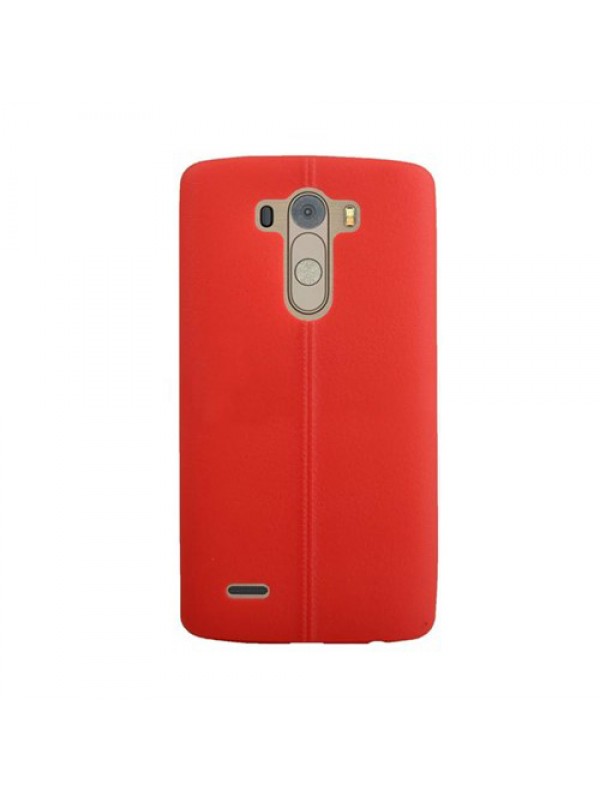 LG G3 D855 Ultra İnce Dikişli TPU Arka Kapak Kırmızı…