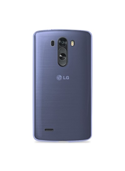 LG G3 Kılıf Soft Silikon Şeffaf-Mavi Arka Kapak