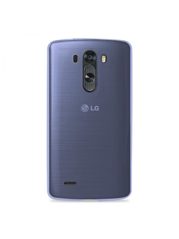 LG G3 Kılıf Soft Silikon Şeffaf-Mavi Arka Kapak…