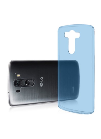 LG G4 Beat 5.2" Kılıf Soft Silikon Şeffaf-Mavi Arka Kapak