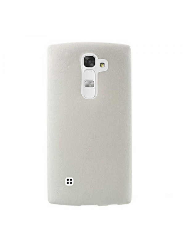 LG G4C Mini H525 Kılıf Deri Dokulu Slikon Arka Silikon Kılıf Beyaz…