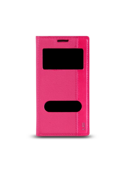 LG L80 Gizli Mıknatıslı Pencereli Magnum Kılıf Pembe