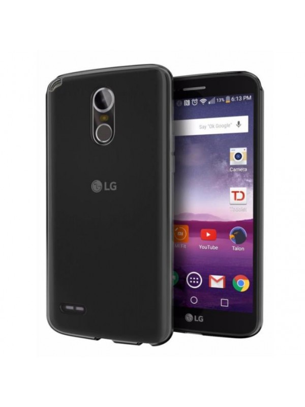 LG Stylus 3 Kılıf Soft Silikon Şeffaf-Siyah Arka Kapak…
