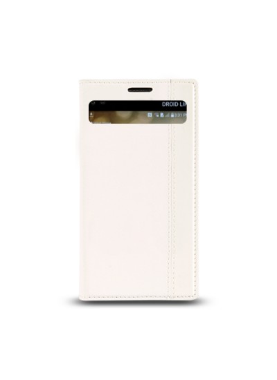 LG V10 Gizli Mıknatıslı Pencereli Magnum Kılıf Beyaz