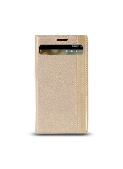 LG V10 Gizli Mıknatıslı Pencereli Magnum Kılıf Gold