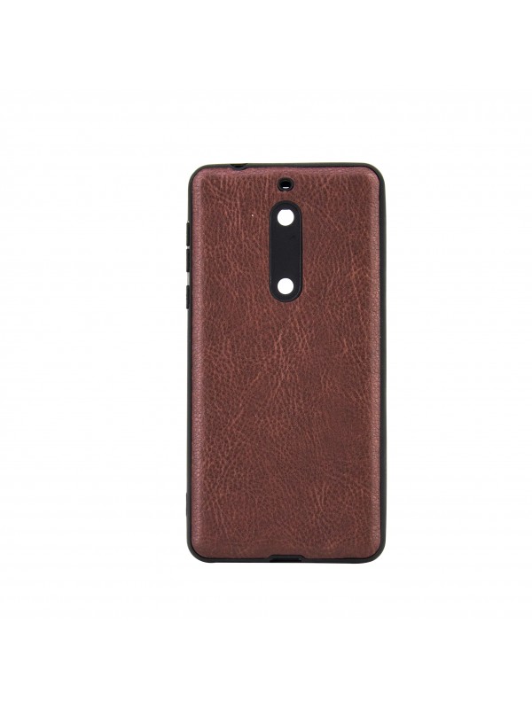 Nokia 5 360 Derece Slim Premium Deri Görünümlü Silikon Kılıf Kahvere…