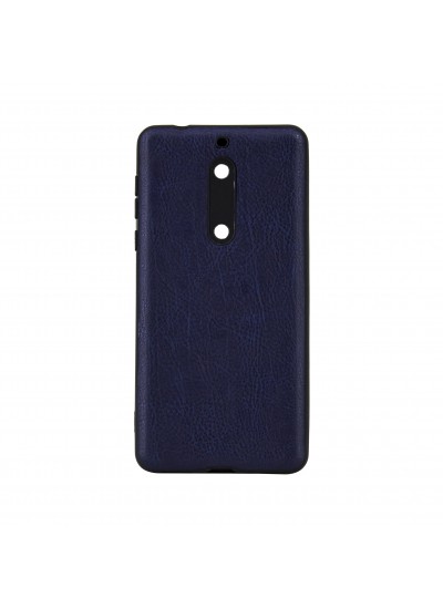 Nokia 5 360 Derece Slim Premium Deri Görünümlü Silikon Kılıf Lacivert