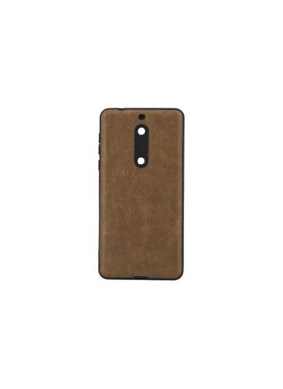 Nokia 6 360 Derece Slim Premium Deri Görünümlü Silikon Kılıf Taba