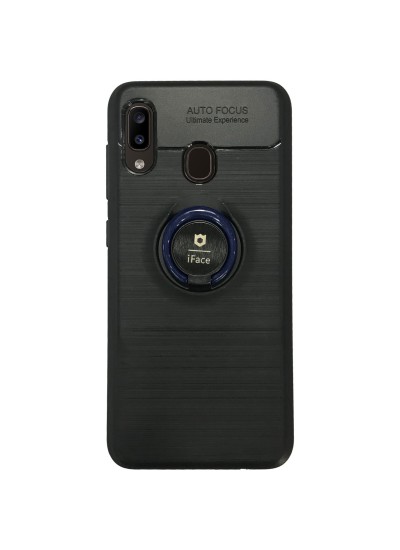 Samsung A20 (A205) / A30 (A305) New iFace Yüzük Tutuculu Arka Kapak Halka-Lacivert