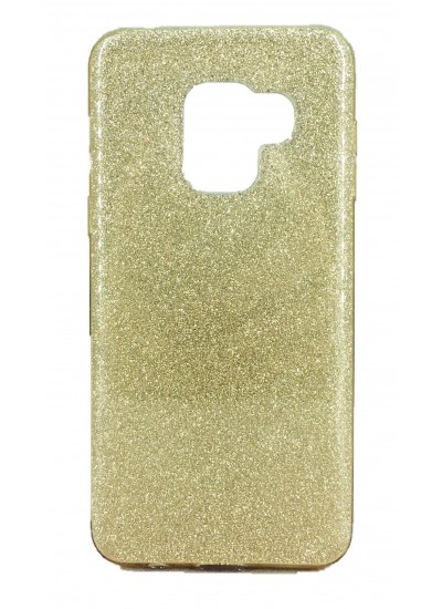 Samsung A8 Plus (A730) 3in1 Simli Silikon Arka Kapak Gold
