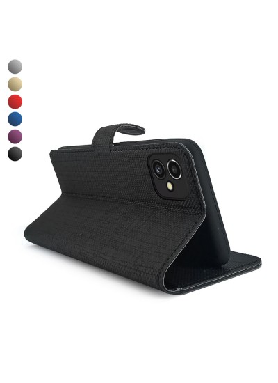 Samsung Galaxy A04 Kılıf FitCase Fabric Kapaklı Cüzdanlı