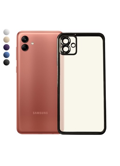 Samsung Galaxy A04 Kılıf Razer Lens Çerçeveli Silikon Kapak