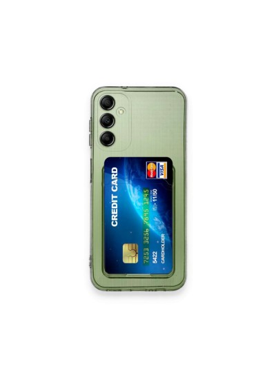 Samsung Galaxy A15 Kılıf Cardy Şeffaf Kartlık Cepli Kapak