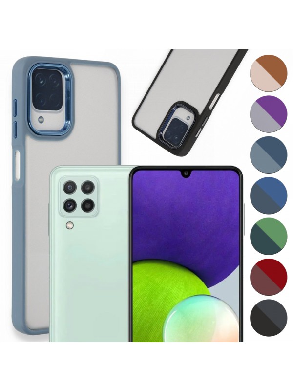 Samsung Galaxy A22 Kılıf Luna Lens Kamera Çerçeveli Silikon Kapak…