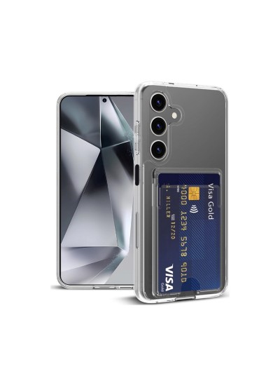 Samsung Galaxy A25 Kılıf Cardy Şeffaf Kartlık Cepli Kapak