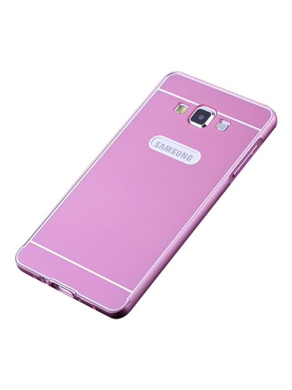 Samsung Galaxy A3 0,7 mm Metal Bumper Arka Koruma Kapaklı Pembe…
