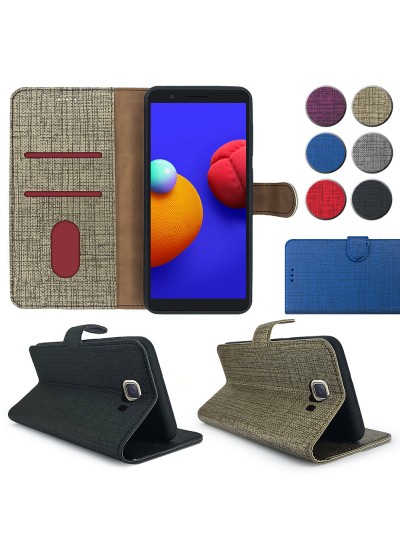 Samsung Galaxy A3 2017 (A320) Kılıf FitCase Fabric Kapaklı Cüzdanlı