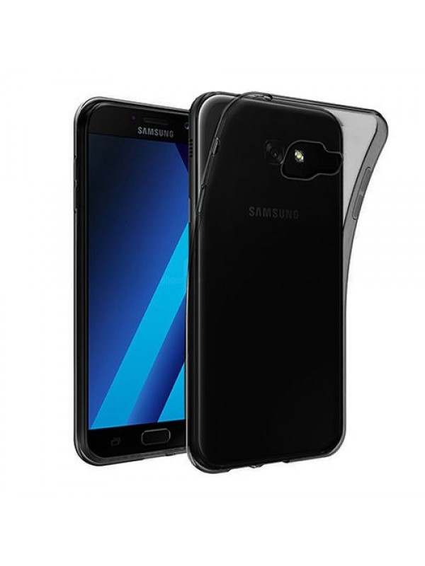 Samsung Galaxy A3 2017 (A320) Kılıf Soft Silikon Şeffaf-Siyah Arka …