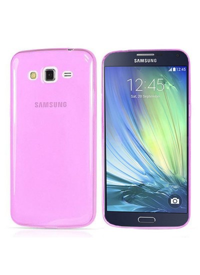Samsung Galaxy A3 (A300) Kılıf Soft Silikon Şeffaf-Pembe Arka Kapak