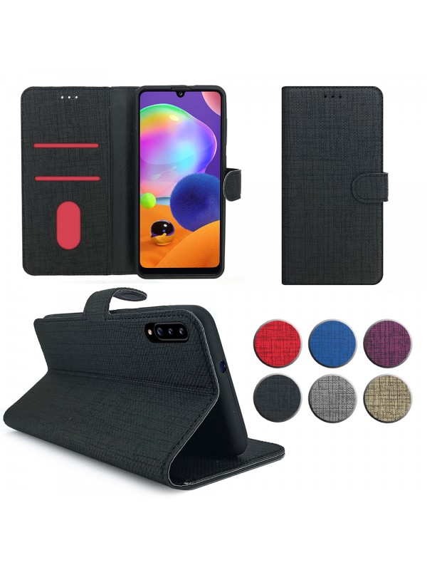 Samsung Galaxy A30S (A307) Kılıf FitCase Fabric Kapaklı Cüzda…