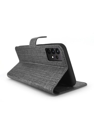 Samsung Galaxy A32 (A325) Kılıf FitCase Fabric Kapaklı Cüzdanlı