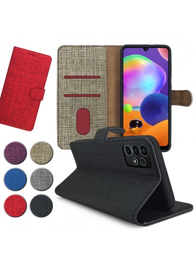 Samsung Galaxy A33 5G Kılıf FitCase Fabric Kapaklı Cüzdanlı