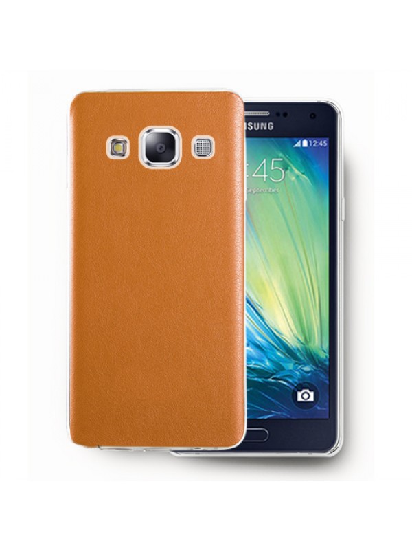 Samsung Galaxy A5 (A500) Kılıf Deri Dokulu Arka Kapak Turuncu…