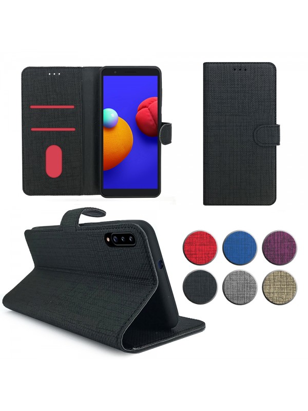 Samsung Galaxy A7 2018 (A750) Kılıf FitCase Fabric Kapaklı Cüzdanlı…