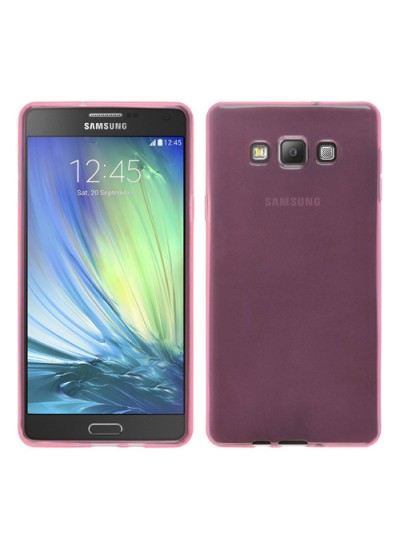 Samsung Galaxy A7 (A700) Kılıf Soft Silikon Şeffaf-Pembe Arka Kapak